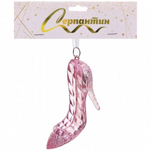 Подвеска "Хрустальная туфелька" 11*7,5 см, Розовый