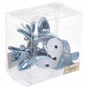 Елочная игрушка "Новогодний олененок" 7*11*10,5 см, голубой