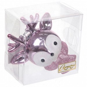 Елочная игрушка "Новогодний олененок" 7*11*10,5 см, розовый