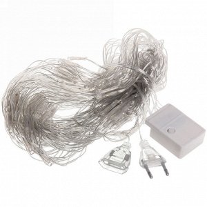 Гирлянда для дома СЕТКА ш2,0* в1,5м 144 лампы LED, прозр.пров.,8 реж, IP-20, Мультицвет (возможность соединения)