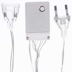 Гирлянда для дома ЗАНАВЕС ш1,5* в2,5 м 360 ламп LED, прозрач.пров, 8 реж, IP-20, Белый (возможность соединения)
