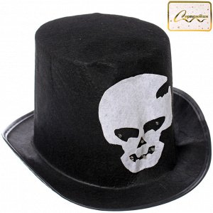 Шляпа карнавальная "Helloween - Цилиндр череп" с подсветкой