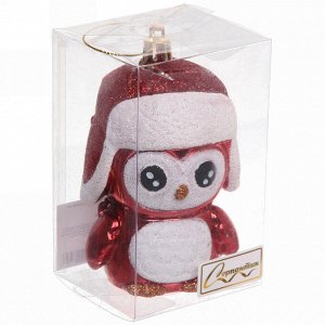 Ёлочная игрушка "Новогодний пингвин" 7*6*11 см, красный