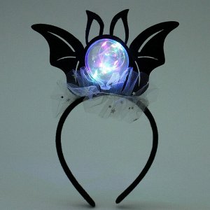Ободок карнавльный "Helloween - Летучая мышь" с подсветкой