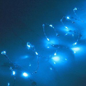 Гирлянда для дома "Льдинка" на батарейках 2,0 м 20 ламп LED, 3 реж, IP-20, Голубой