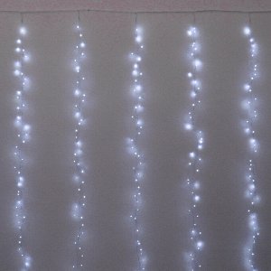 Гирлянда для дома ЗАНАВЕС 3м*3м 900 ламп LED "Мишура", IP-20, 8 режимов. Белый (возможность соединения)
