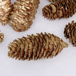 Композиция для декора "Сказочные шишки" 10*10*13 см (120 гр), шампань