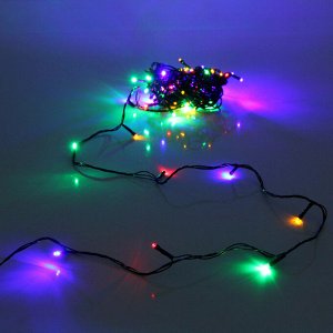 Гирлянда для дома НИТЬ 10 м 80 ламп LED черный пров.,8 реж, IP-20, Мультицвет