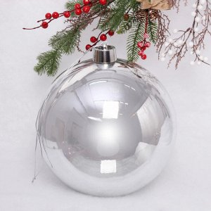 Новогодний шар 30 см "Глянец", серебро