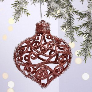 Подвеска "Ажурная капля" 9,5 см, Янтарь