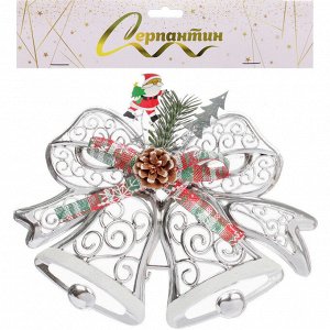 Украшение новогоднее "Лесные колокольчики" 27*20 см, Серебро