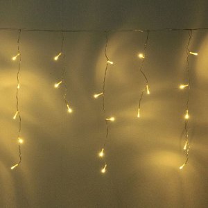 Гирлянда для дома БАХРОМА ш1,5м* в30/50 см 48 ламп LED, прозрачн.пров, 8 реж, IP-20, Теплый белый