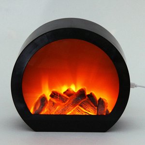 Сувенир с подсветкой "КАМИН - Огонь" 20*18*7 см (питание от USB и батареек)