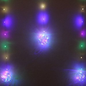 Гирлянда для дома БАХРОМА "Шар" ш2,5 м* в0,5/0,8м 200 ламп LED, d-8 см, 1 реж, IP-20, Мультицвет