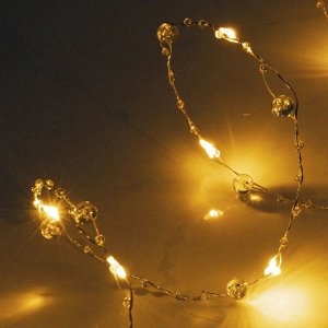 Гирлянда для дома "Льдинка" на батарейках 2,0 м 20 ламп LED, 3 реж, IP-20, Теплый белый