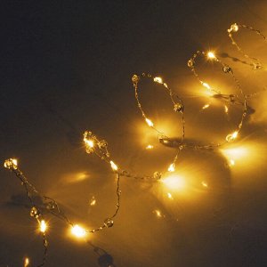 Гирлянда для дома "Льдинка" на батарейках 2,0 м 20 ламп LED, 3 реж, IP-20, Теплый белый