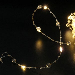 Гирлянда для дома НИТЬ "Льдинка" 5 м 50 ламп LED, 8 реж,IP-20, Теплый белый