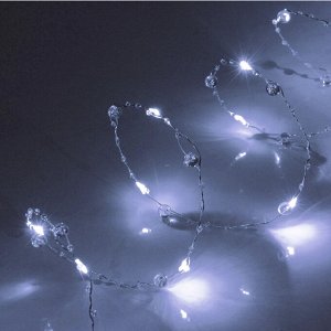 Гирлянда для дома НИТЬ "Льдинка" 10 м 100 ламп LED, 8 реж,IP-20, Белый