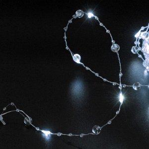 Гирлянда для дома НИТЬ "Льдинка" 10 м 100 ламп LED, 8 реж,IP-20, Белый