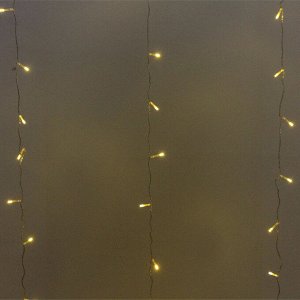 Гирлянда для дома ЗАНАВЕС 3м*2,5м 240 ламп LED, прозр.провод, 8 реж., IP-20. Теплый белый
