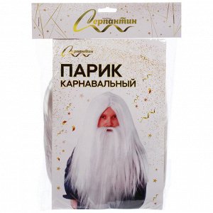 Парик карнавальный "Великий учитель", Белый