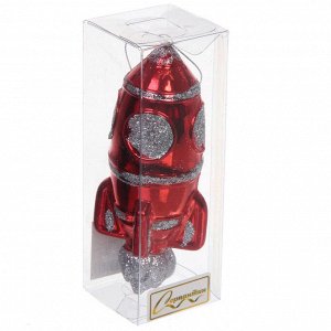 Елочная игрушка "Новогодняя ракета" 12*5*5 см, красный