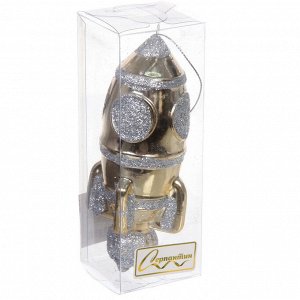 Елочная игрушка "Новогодняя ракета" 12*5*5 см, золото