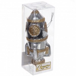 Елочная игрушка "Новогодняя ракета" 12*5*5 см, шампань