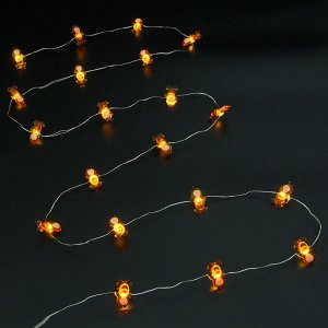 Гирлянда для дома "Олень" (3,2*1,8см) на батарейках 2,0 м 20 ламп LED, 1 реж., IP-20, Теплый белый (батарейки CR2032)