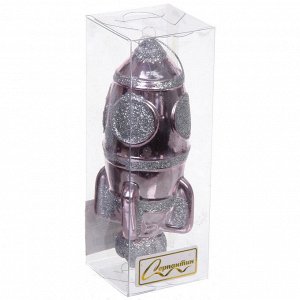 Елочная игрушка "Новогодняя ракета" 12*5*5 см, розовый