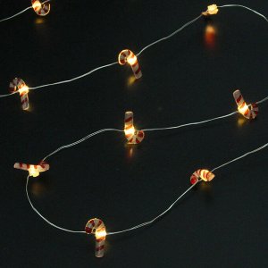 Гирлянда для дома "Карамелька" (3*1,9см) на батарейках 2,0 м 20 ламп LED, 1 реж., IP-20, Теплый белый (батарейки CR2032)