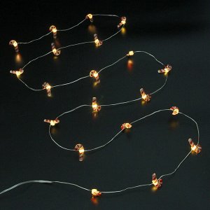 Гирлянда для дома "Карамелька" (3*1,9см) на батарейках 2,0 м 20 ламп LED, 1 реж., IP-20, Теплый белый (батарейки CR2032)