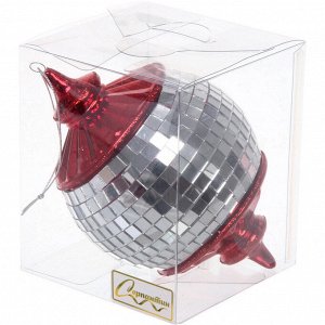 Елочная игрушка "Новогодняя дискотека" 8*8*13 см, красный