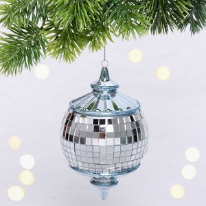 Елочная игрушка "Новогодняя дискотека" 8*8*13 см, голубой