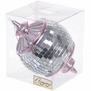 Елочная игрушка "Новогодняя дискотека" 8*8*13 см, розовый