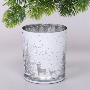 Подсвечник "Зимнее сияние" 8,5*10 см, Белый