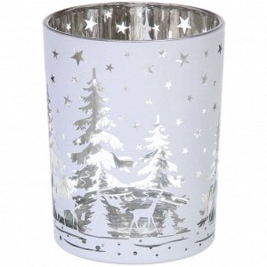Подсвечник "Снежный лес" 10*12,5 см, Белый