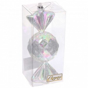Елочная игрушка "Сладкая конфетка" 6,3*6,3*15 см, Серебро