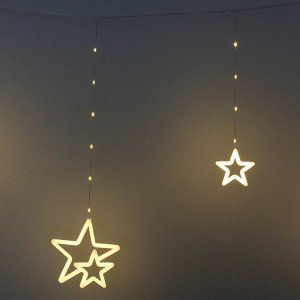 Гирлянда для дома БАХРОМА ш3м*0,8/0,5м 672 лампы LED "Звездопад", прозрачн.провод, 8 реж, IP-20,Теплый белый (возможность соедиения)