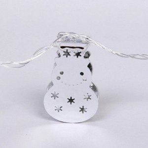 Гирлянда для дома "Серебряный снеговик" 4м 20 ламп LED, 3,7*6 см прозр.пров.,1 реж, IP-20, Белый (соединение)