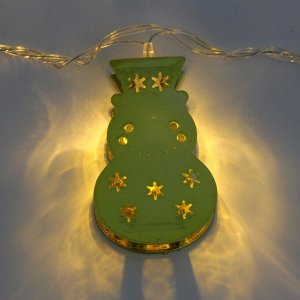 Гирлянда для дома "Золотой снеговик" 4м 20 ламп LED, 3,7*6 см прозр.пров.,1 реж, IP-20, Теплый белый (возможность соединения)