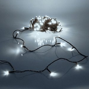 Гирлянда для дома НИТЬ 8 м 60 ламп LED черный пров.,8 реж, IP-20, Белый