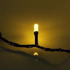 Гирлянда для дома НИТЬ "Хрусталь" 8 м 50 ламп LED, черный пров,IP-40. 8 режимов, Теплый белый (возможность соединения)