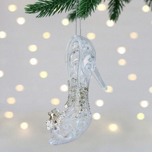 Подвеска "Туфелька королевы" 8*5*10 см, Белый/Золотой блеск