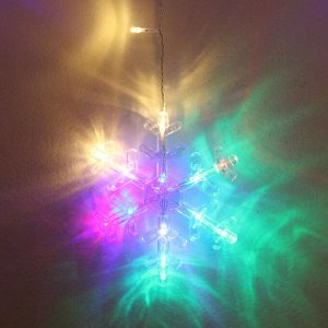 Гирлянда для дома БАХРОМА "Снежинка" ш2,5 м* в0,6/0,9м 130 ламп LED, IP-20, Мультицвет, белый мерцает (возможность соединения)