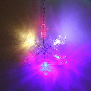 Гирлянда для дома БАХРОМА "Снежинка" ш2,5 м* в0,6/0,9м 130 ламп LED, IP-20, Мультицвет, белый мерцает (возможность соединения)