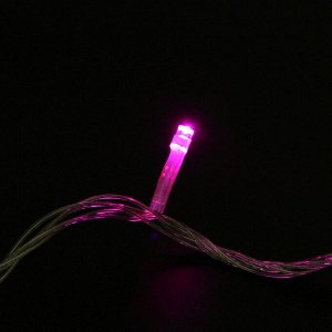 Гирлянда для дома 16м 180 ламп LED прозрач.пров.,8 реж, IP-20, Розовый (возможность соединения)