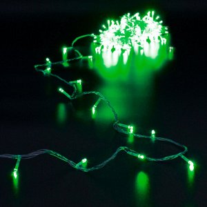 Гирлянда для дома 16м 180 ламп LED прозрач.пров.,8 реж, IP-20, Зелёный (возможность соединения)