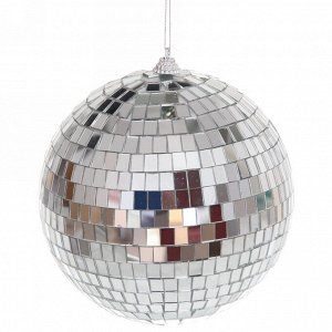 Новогодний шар 15 см "Shining Disco", Серебро