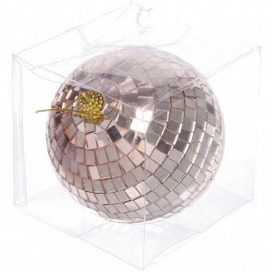 Новогодний шар 10 см "Shining Disco", Розовое золото